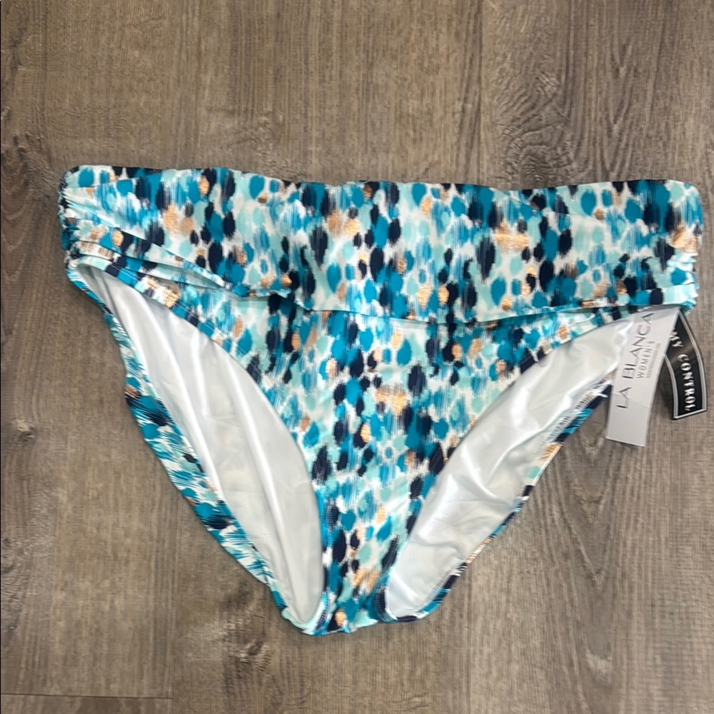 New La Blanca Blue and White Bikini Swimwear